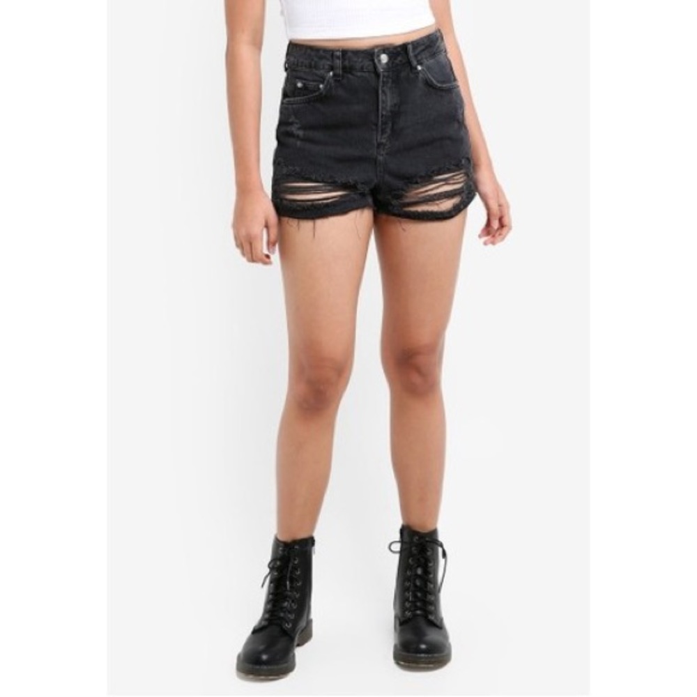 TopShop Moto Distressed Mom Shorts